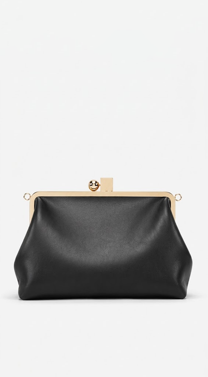 Monaco Frame Clutch Bag - Black