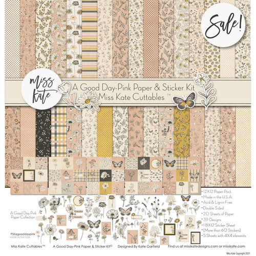 A Good Day-Pink- Paper & Sticker Kit 12X12 (Ds)