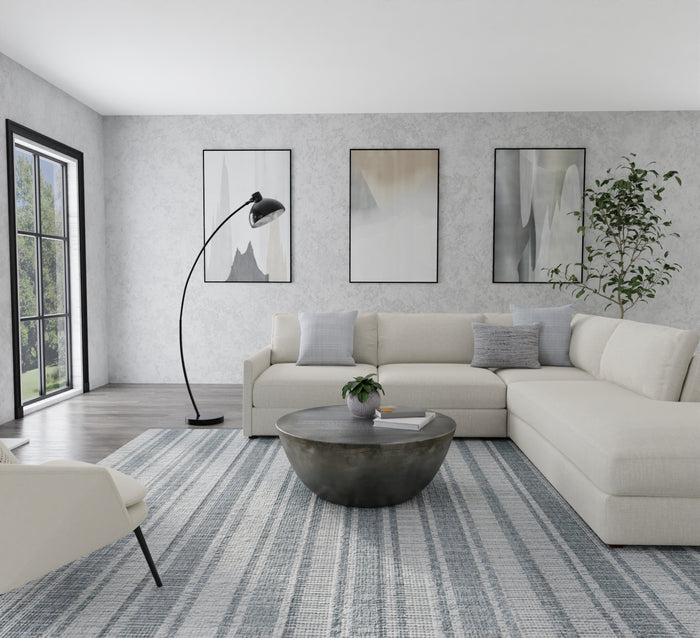 The Rug Corner Feizy Aberdeen Modern Stripes - Gray/White  Aberdeen Modern Stripes - Gray/White