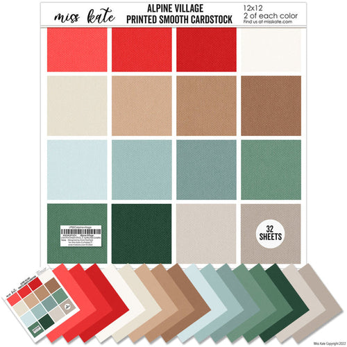 Alpine Village - Linen-Printed Smooth Cardstock Single-Sided Linen Printed