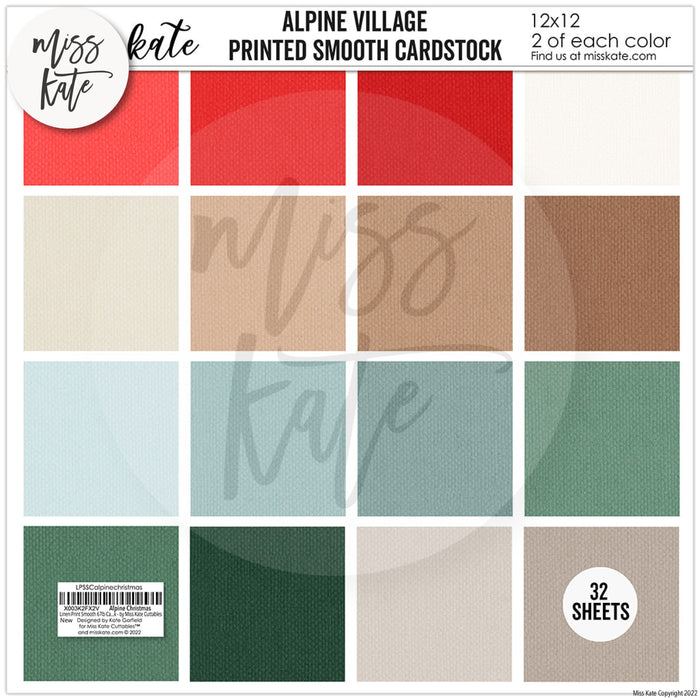 Alpine Village - Linen-Printed Smooth Cardstock Single-Sided Linen Printed