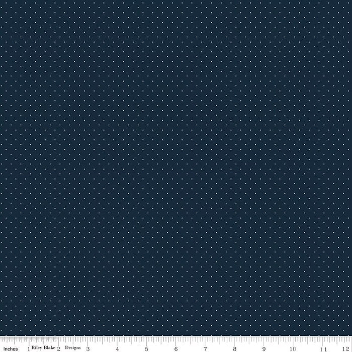 American Jane Pindots Navy for RBD C840-NAVY- PRICE PER 1/2 YARD