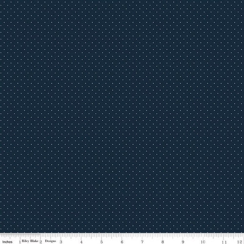 American Jane Pindots Navy for RBD C840-NAVY- PRICE PER 1/2 YARD