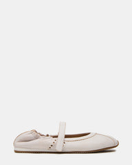 ANAYA White Distressed Mary Jane Ballet Women's Flat | Steve Madden