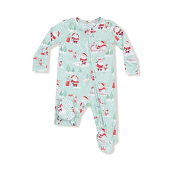 Angel Dear 2 Way Zipper Footie - Golfing Santa & Elves