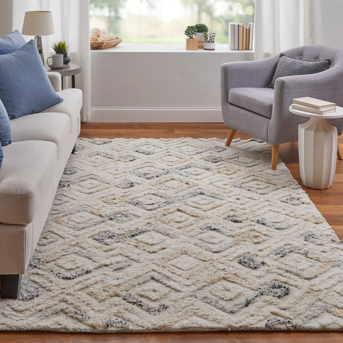 The Rug Corner Feizy Anica Transitional Moroccan - Ivory/Gray/Black