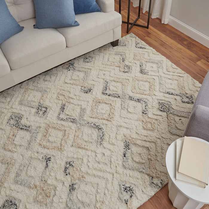 The Rug Corner Feizy Anica Transitional Moroccan - Ivory/Gray/Black