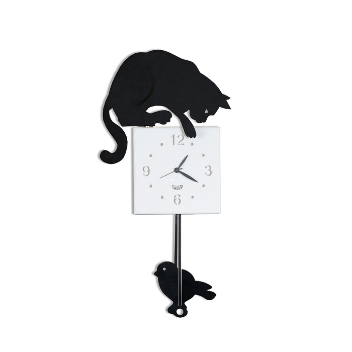 Arti e Mestieri Hunter Cat Pendulum Wall Clock - Made in Italy - Time for a Clock