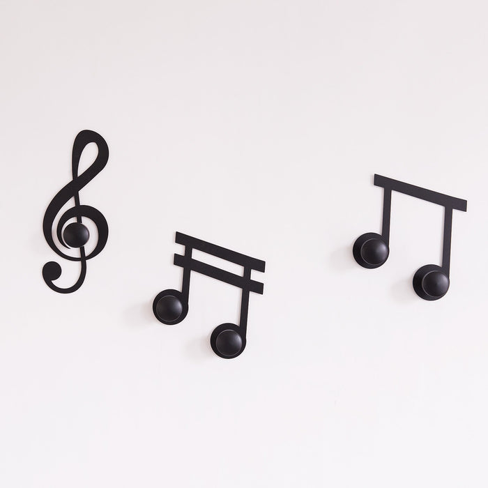 Arti e Mestieri Musical Notes Coat Rack Set 3pcs - Made in Italy