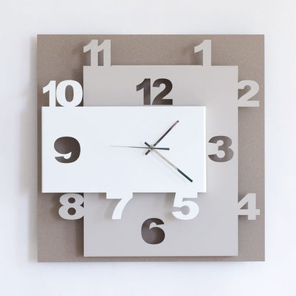 Arti e Mestieri Ziggurat Square Wall Clock - Made in Italy - Time for a Clock