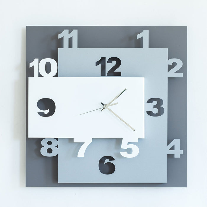 Arti e Mestieri Ziggurat Square Wall Clock - Made in Italy - Time for a Clock