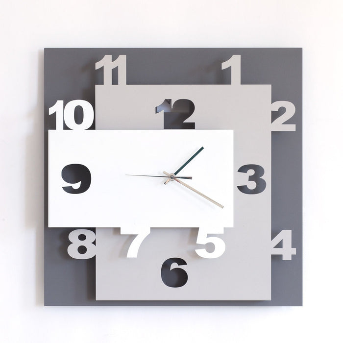 Arti e Mestieri Ziggurat Square Wall Clock - Made in Italy - Time for a Clock