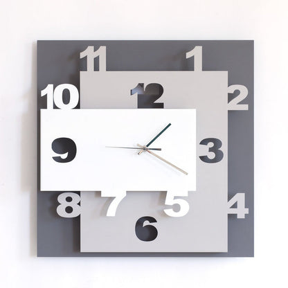 Arti e Mestieri Ziggurat Square Wall Clock - Made in Italy - Time for a Clock