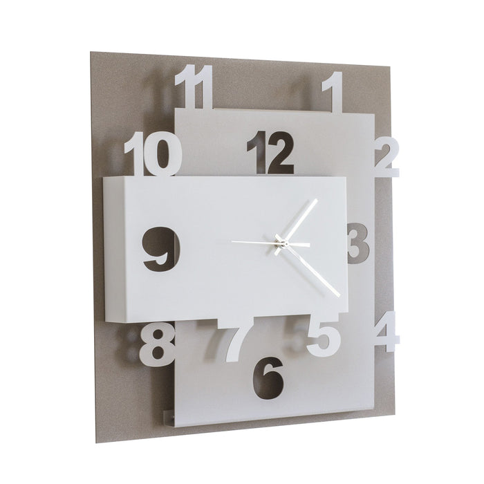 Arti e Mestieri Ziggurat Square Wall Clock - Made in Italy - Time for a Clock