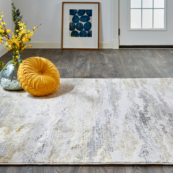 The Rug Corner Feizy Aura Modern Abstract - Gold/Gray/Ivory