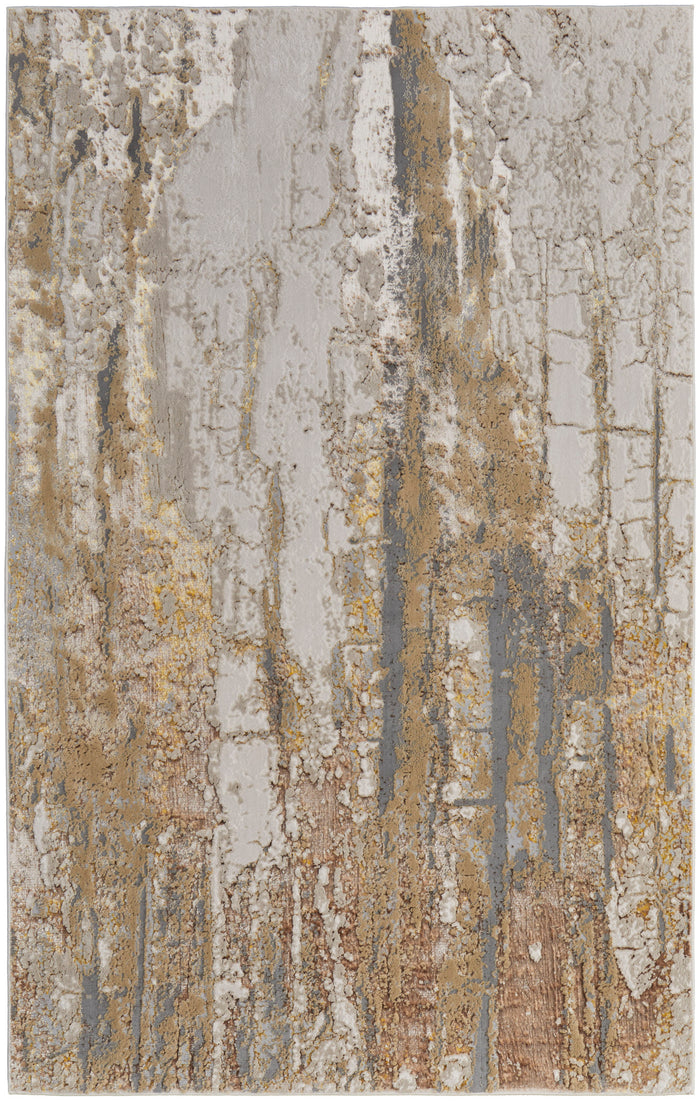 The Rug Corner Feizy Aura Modern Abstract - Ivory/Gold/Brown
