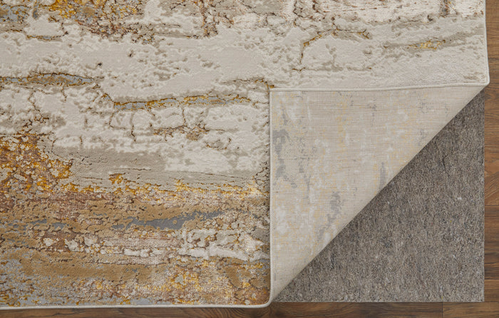 The Rug Corner Feizy Aura Modern Abstract - Ivory/Gold/Brown