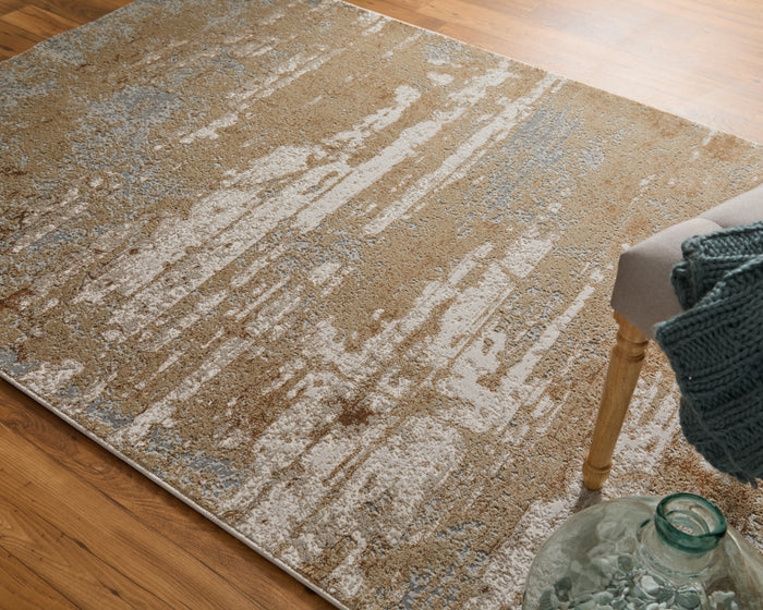 The Rug Corner Feizy Aura Modern Abstract - Ivory/Gold/Gray