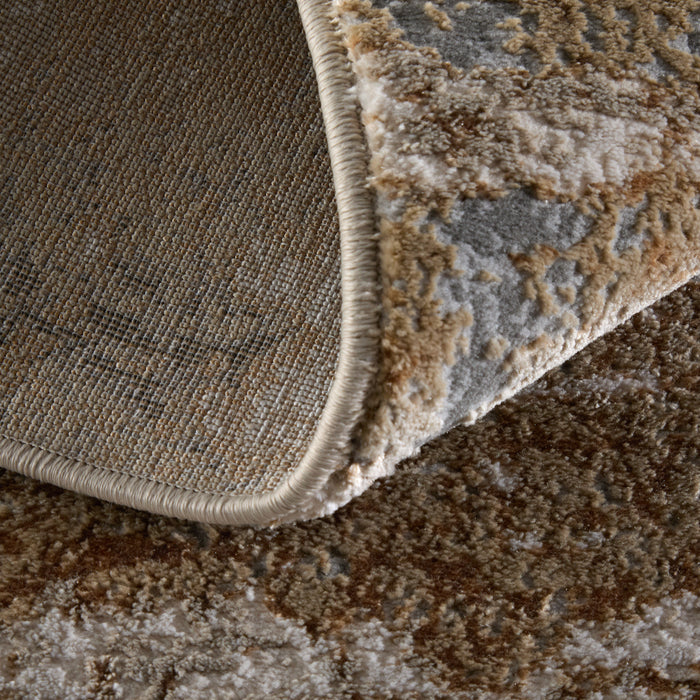 The Rug Corner Feizy Aura Modern Abstract - Ivory/Gold/Gray