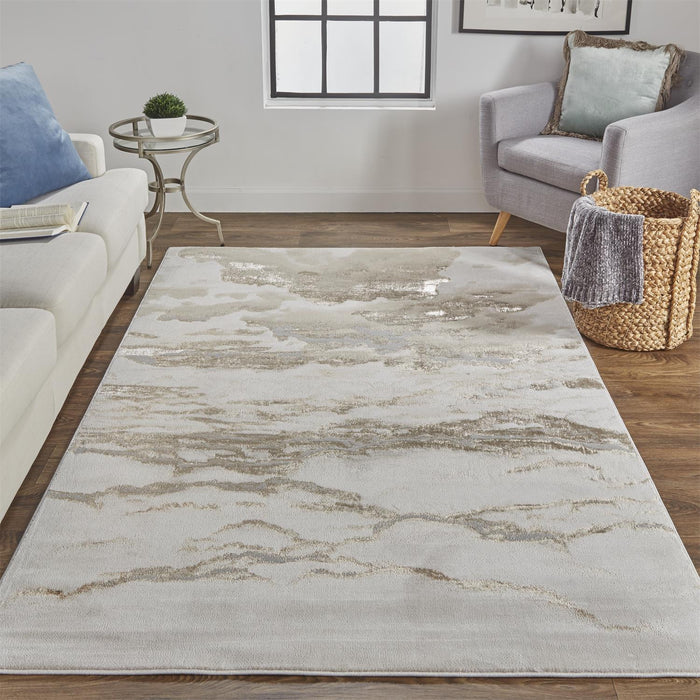 The Rug Corner Feizy Aura Modern Abstract - Ivory/Tan/Gray