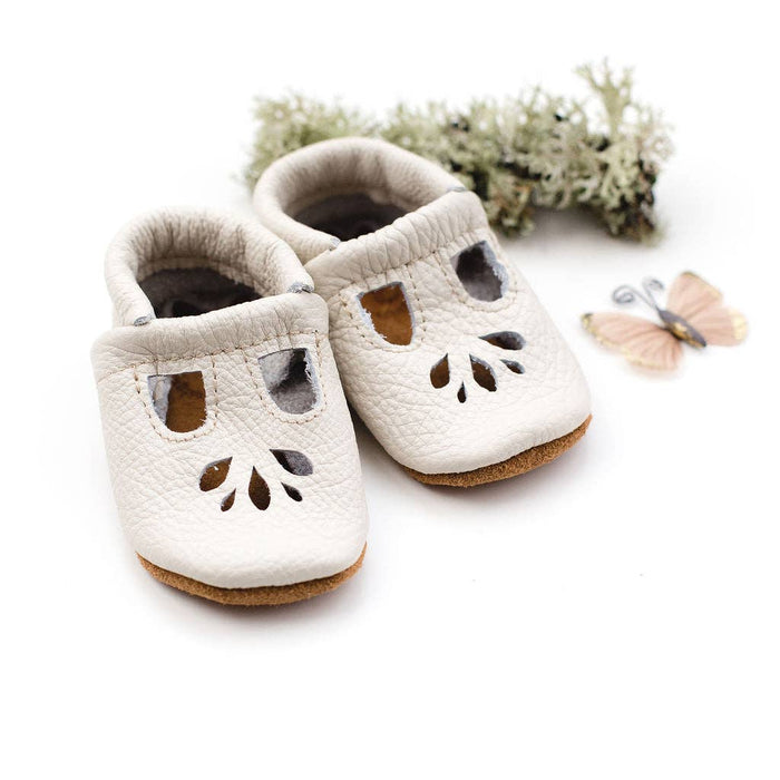 Baby & Toddler Lotus T-Strap Shoes | Milk  - Starry Knight Design