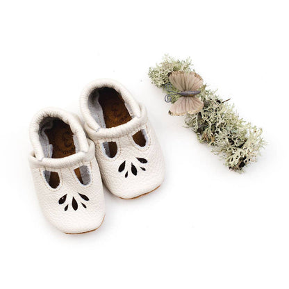 Baby & Toddler Lotus T-Strap Shoes | Milk  - Starry Knight Design