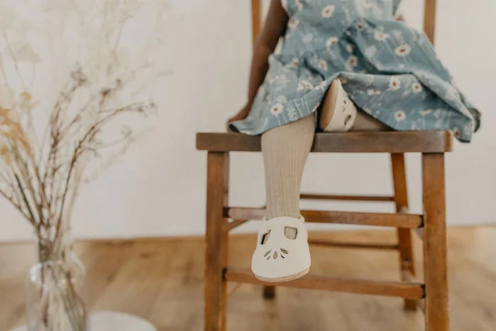 Baby & Toddler Lotus T-Strap Shoes | Milk  - Starry Knight Design