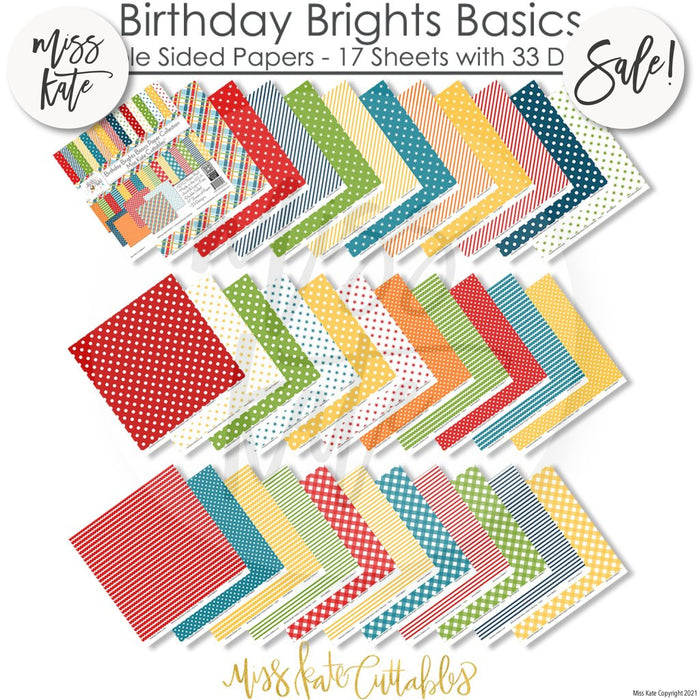 Birthday Brights Basics - Double-Sided Paper Pack 12X12 (Ds)