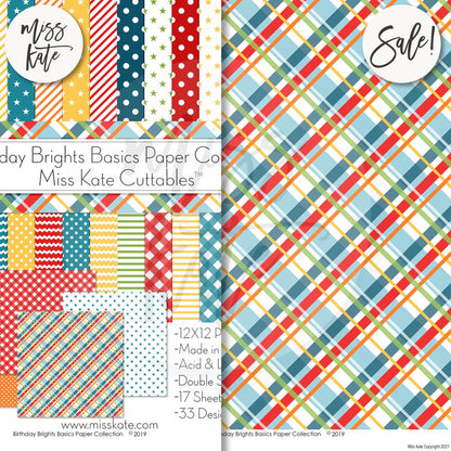 Birthday Brights Basics - Double-Sided Paper Pack 12X12 (Ds)