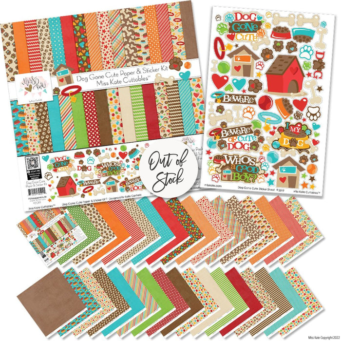 Bargain Bin - Dog Gone Cute Paper & Sticker Kit 12X12 (Ds)