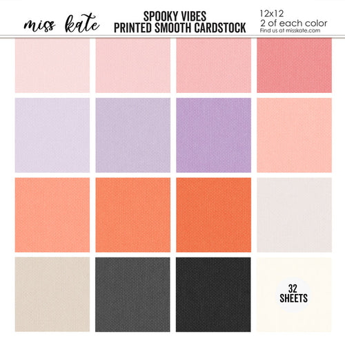 Bargain Bin - Spooky Vibes - Linen-Printed Smooth Cardstock Single-Sided