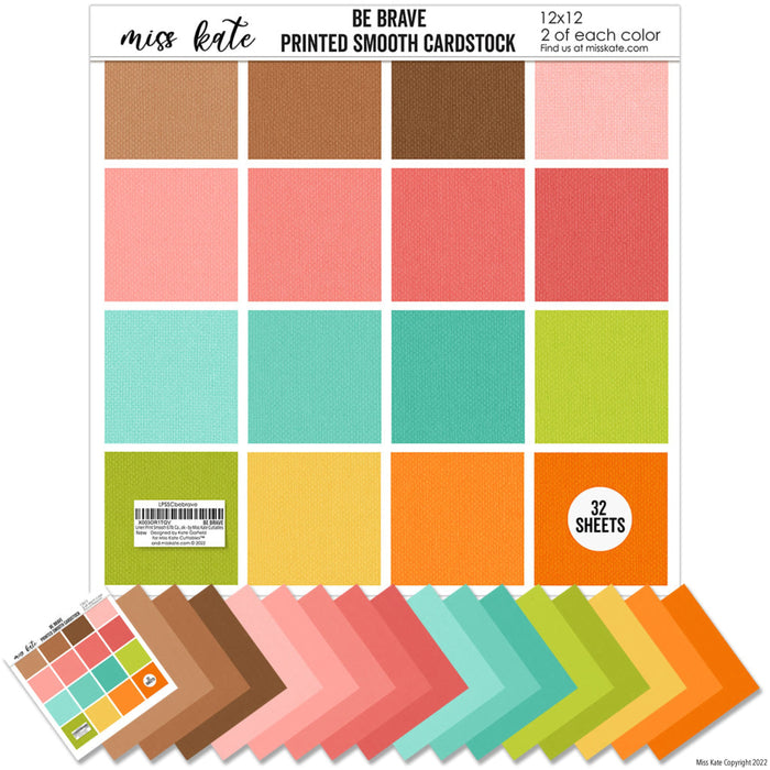 Be Brave - Linen Printed Smooth Cardstock Single-Sided