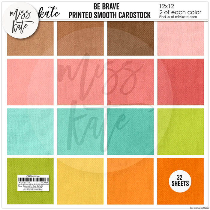 Be Brave - Linen Printed Smooth Cardstock Single-Sided