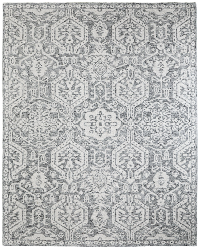 The Rug Corner Feizy Belfort Traditional Geometric - Gray/White  Belfort Traditional Geometric - Gray/White