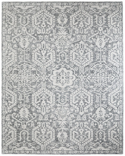 The Rug Corner Feizy Belfort Traditional Geometric - Gray/White  Belfort Traditional Geometric - Gray/White