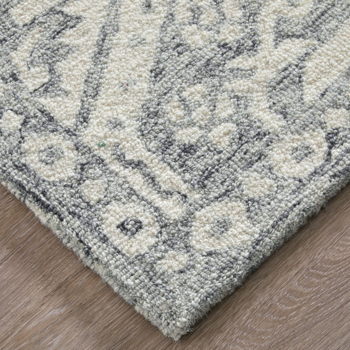 The Rug Corner Feizy Belfort Traditional Geometric - Gray/White  Belfort Traditional Geometric - Gray/White