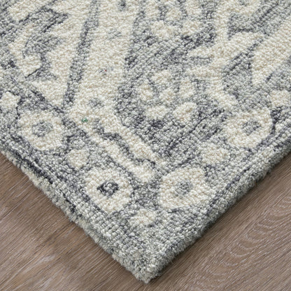 The Rug Corner Feizy Belfort Traditional Geometric - Gray/White  Belfort Traditional Geometric - Gray/White