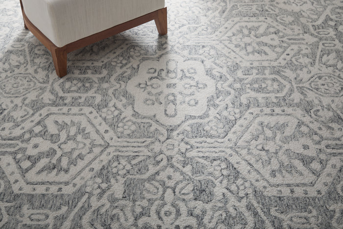 The Rug Corner Feizy Belfort Traditional Geometric - Gray/White  Belfort Traditional Geometric - Gray/White