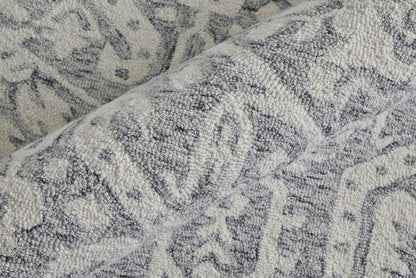 The Rug Corner Feizy Belfort Traditional Geometric - Gray/White  Belfort Traditional Geometric - Gray/White
