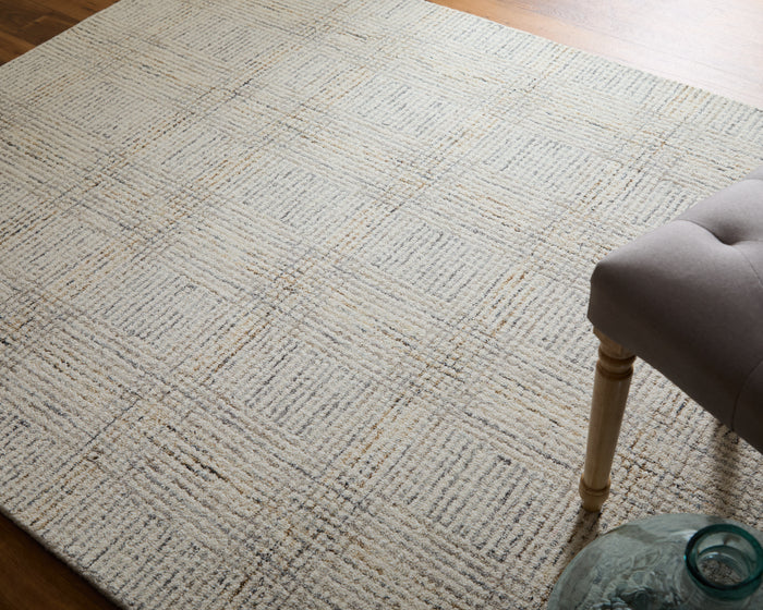 The Rug Corner Feizy Belfort Transitional Geometric - Ivory/Gray/Tan
