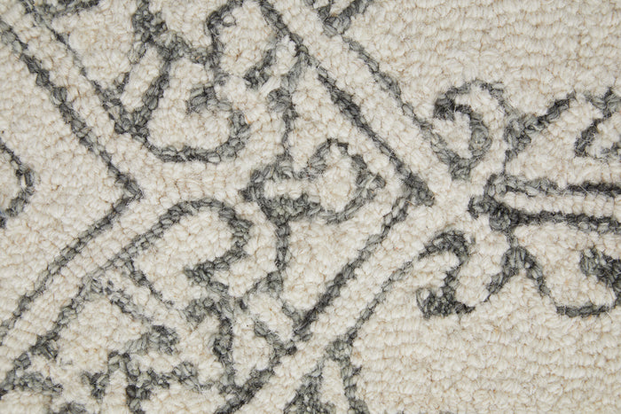 The Rug Corner Feizy Belfort Transitional Medallion - White/Gray  Belfort Transitional Medallion - White/Gray