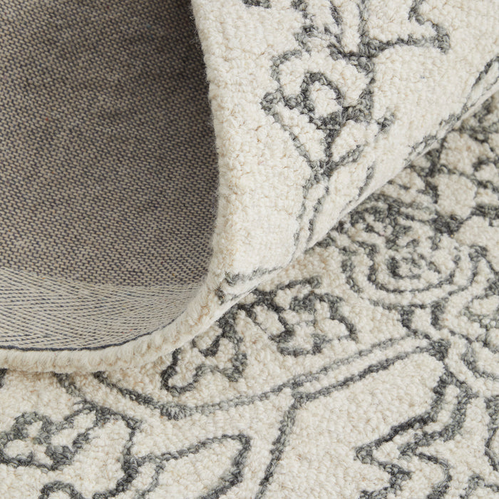 The Rug Corner Feizy Belfort Transitional Medallion - White/Gray  Belfort Transitional Medallion - White/Gray