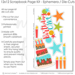 Coordinated Birthday Cake Red memory-keeping layout with white polka dot papers, scalloped pink borders, layered birthday cake, colorful birthday candles, pink teal and green stars, birthday cake title phrase, bright photo mats, two page celebration layout. Designed for Birthday Cake Scrapbook Layout, Girls Birthday Scrapbook Pages, cake and candle embellishments, playful birthday party theme, pink teal green and yellow palette, birthday cake patterned paper.