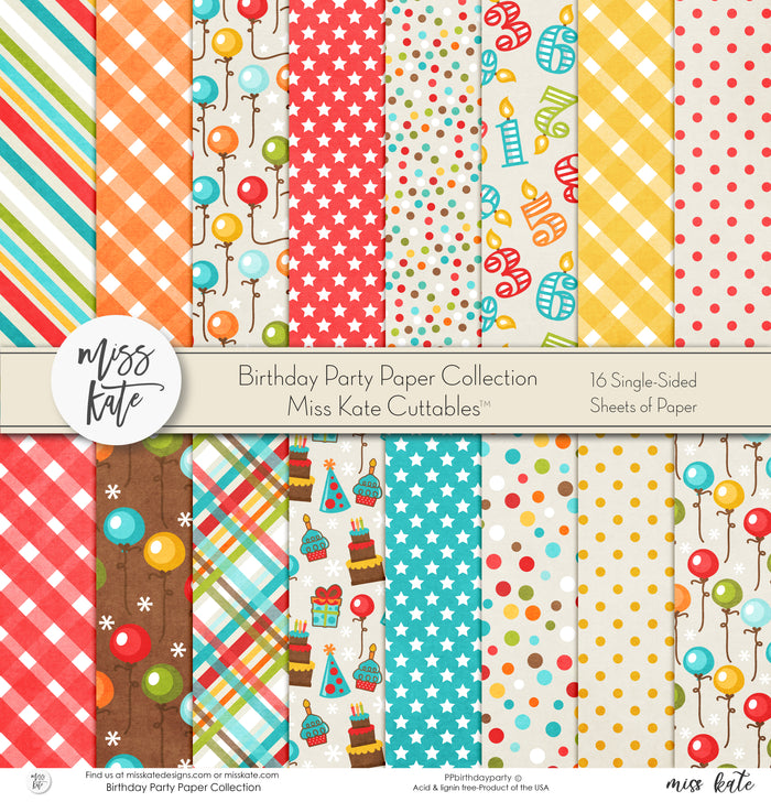 Birthday Party - Paper Pack Single Sided