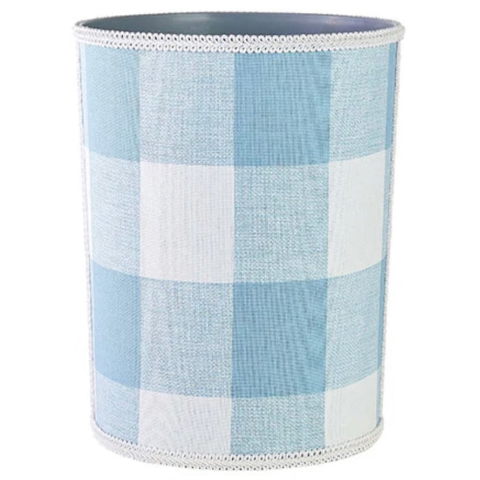 Blue Buffalo Check Wastebasket - Maisonette Shop