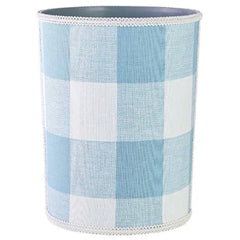 Blue Buffalo Check Wastebasket - Maisonette Shop