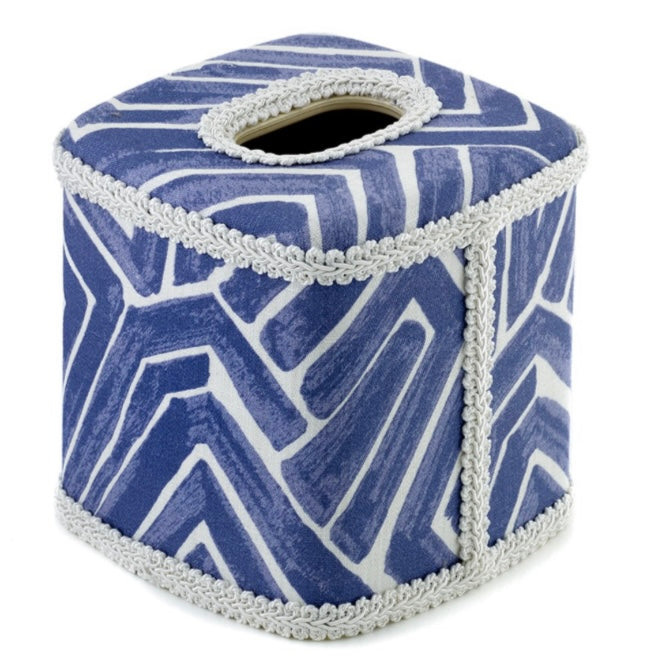 Blue Maze Tissue Box Cover - Maisonette Shop