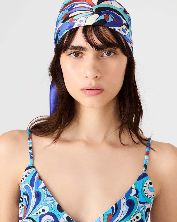 BLUE PRINTED SCARF