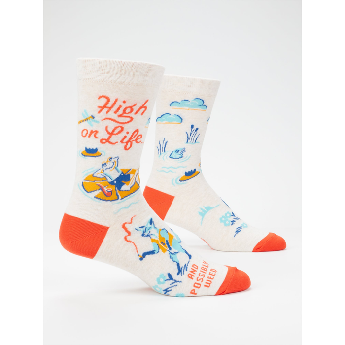Blue Q Men's Socks 'High on Life'
