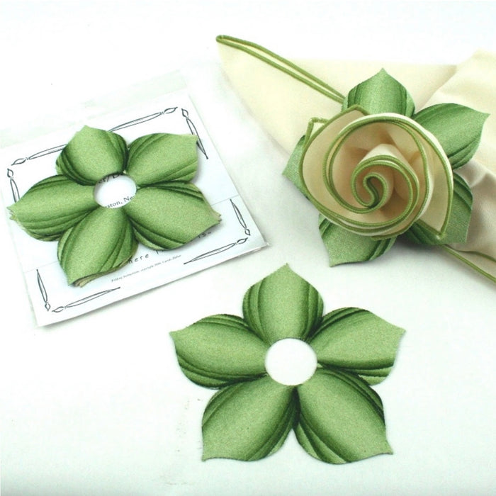 Bouquet Napkin Ring Mint/Pine--Set of 4 - Maisonette Shop